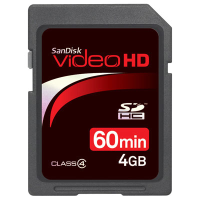 Sandisk 4GB SD Video HD Ultra II (60mins)