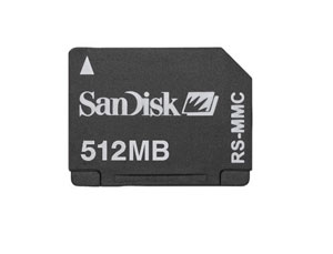 512Mb Reduced Size Multimedia Card.