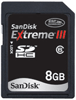 SanDisk 8GB Extreme III SD HC Memory Card