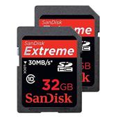 Sandisk Extreme 32GB SDHC Card Twin Pack