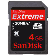 Sandisk Extreme 4GB SD Memory Card