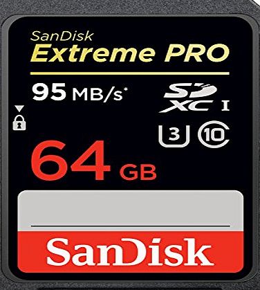 SanDisk Extreme PRO 64GB SDXC UHS-I/U3 Memory Card up to 95MB/s Read FFP (SDSDXPA-064G-FFP)