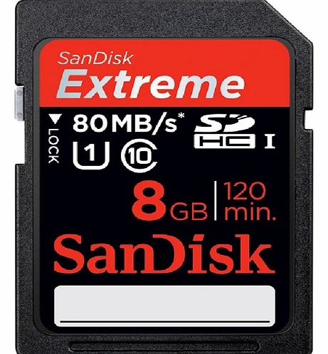 Sandisk Extreme SDHC UHS-I memory card - 8 GB - Class 10