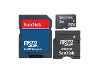 SanDisk Mobile Memory Kit Flash memory card ( microSD to SD/mini SD adapters included ) 2 GB micr