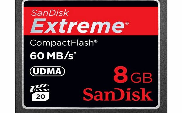 SanDisk SDCFX-008G-X46 8 GB Extreme 60 MB/s UDMA CompactFlash Memory Card