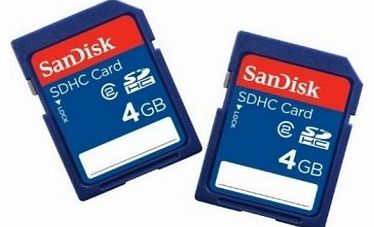 SanDisk SDSDB2-004G-B35 4GB Class 4 SDHC Memory Card 2 Pack