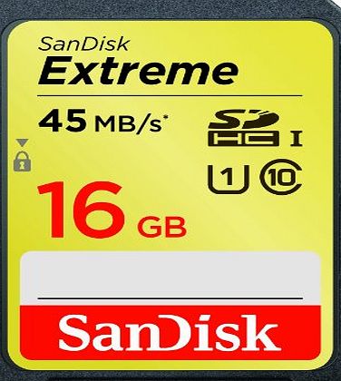 SanDisk SDSDX-016G-X46 Extreme SDHC UHS-I Class 10 Memory Card up to 45 MB/s read - 16 GB