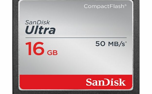 SanDisk Ultra CompactFlash 16 GB Memory Card 50 MB/s (SDCFHS-016G-G46)
