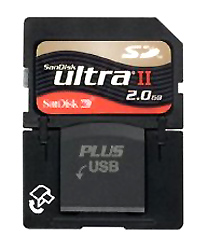 Sandisk Ultra II SD Plus 2GB Card and Reader