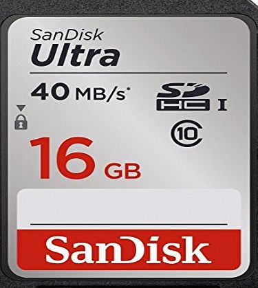 Ultra SDHC 16 GB UHS-I Class 10 Memory Card 40 MB/s (SDSDUN-016G-FFP)