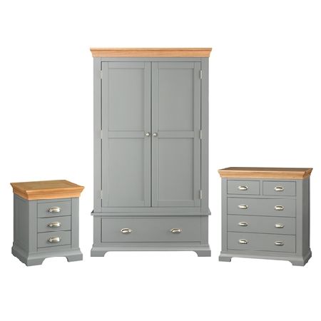 Sandringham Grey Painted Sandringham Grey Double Wardrobe Bedroom Set