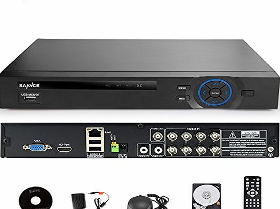 SANNCE HDMI 8CH Full 960H / D1 DVR W/ HDD 1TB for CCTV Home Security Surveillance Cameras, (Peer to Peer / QR Code Scan Smartphone Remote Viewing)
