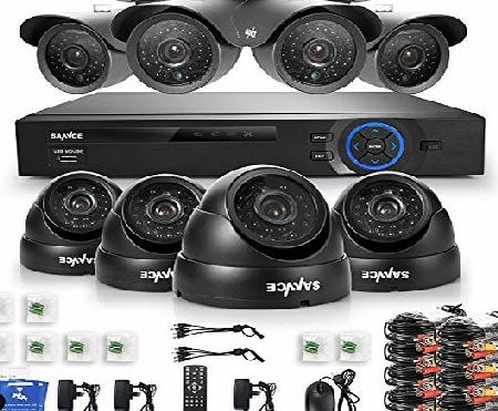 Home 8-Channel HDMI 960H DVR with 8 High-Resolution 800TVL Vandal Proof CCTV Cameras Surveillance System (NO HDD)