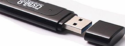 Sannysis 2 in 1 High Speed USB 3.0 Micro SD SDXC TF Memory Card Reader Adapter (Black)