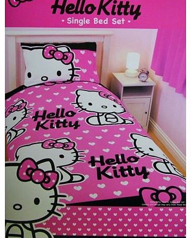 Hello Kitty`` Hearts`` Duvet Cover Set Single For Girls