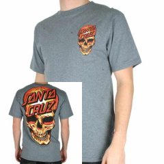 Santa Cruz Mens Santa Cruz Dead Pool Tee Heather Charcoal