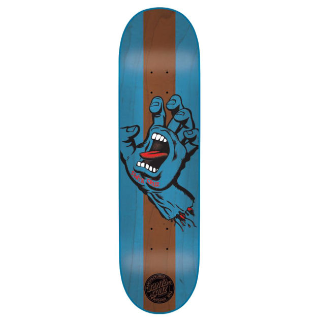 Santa Cruz Stained Hand Blue Skateboard Deck -