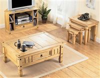 Santana Occasional Furniture Coffee Table in Solid Pine with Rustic Wax Finish
