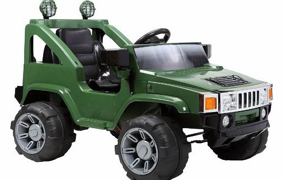 Hummer Jeep Style Kids Ride On with Rechargeable Battery (Green)