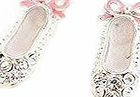 Sanwood Fashion Lovely Cute Ballet Shoes Bowknot Stud Earrings