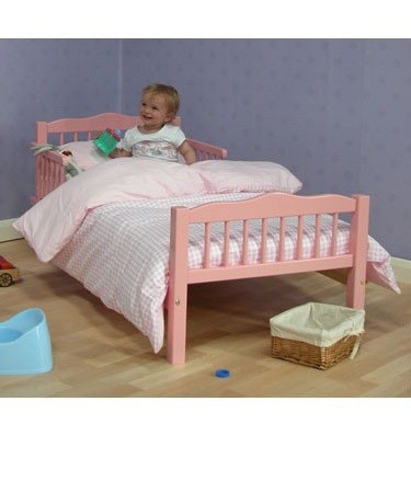 Pink Junior Bed With Mattress & Duvet Cover