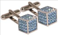 Sapphire Crystal Cube Cufflinks by Ian Flaherty