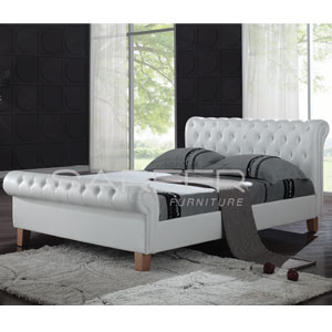 Sar Beds Richmond 4FT 6 Double Leather Bedstead