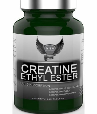 SAS Nutrition Creatine Ethyl Ester 240 Tabs - CEE will Increase Muscle Cell Volume - Strength and Endurance, Rapid Recovery.