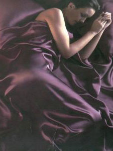 Purple Satin Double Duvet Cover, Fitted Sheet and 4 pillowcases Bedding