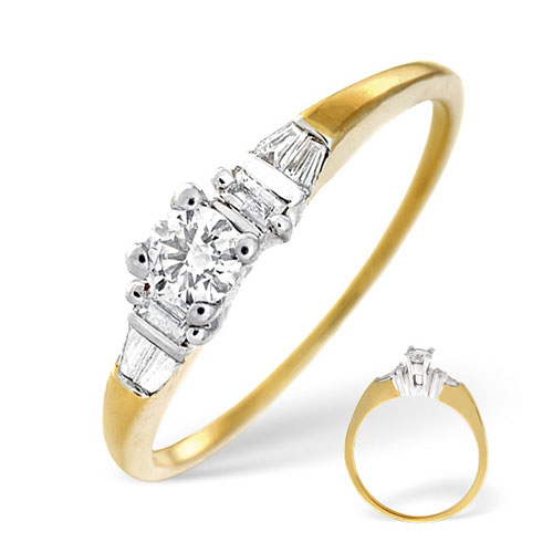 0.50 Ct Five Stone Certified Diamond Ring In 18 Carat Yellow Gold- H / SI1