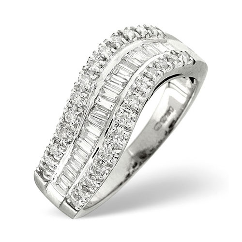 0.60 Ct Diamond Ring In 18 Carat White Gold