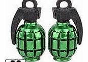 Savage Valve Dust Caps Grenade BMX Accessory for Schrader Valve (Green)