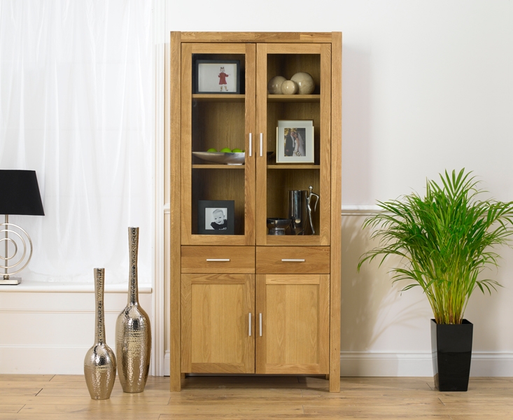 Oak and Glass Display Unit/Bookcase