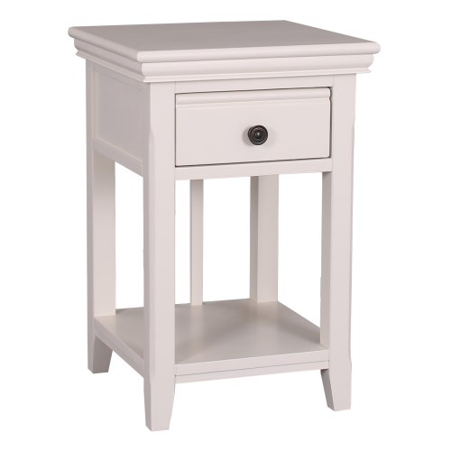 Savannah Solid Acacia Wood Bedside Table in White