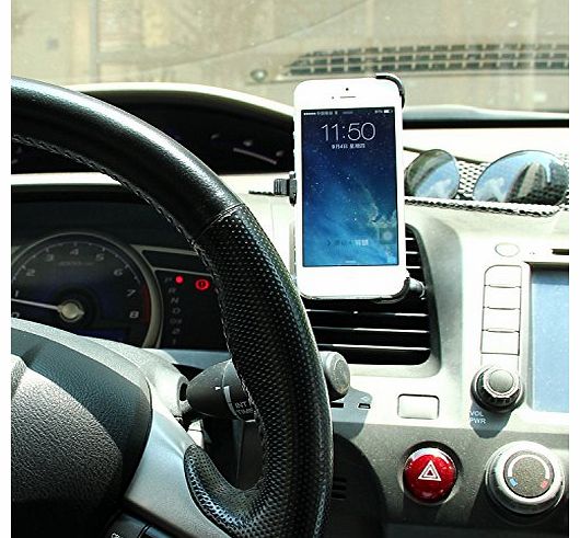 SAVFY Dedicated Air Vent Car Holder Mount Black Vehicle Louvers Phone Cradle Mount For Apple Iphone5S Iphone5 (Iphone5S/5-Air Vent Holder)