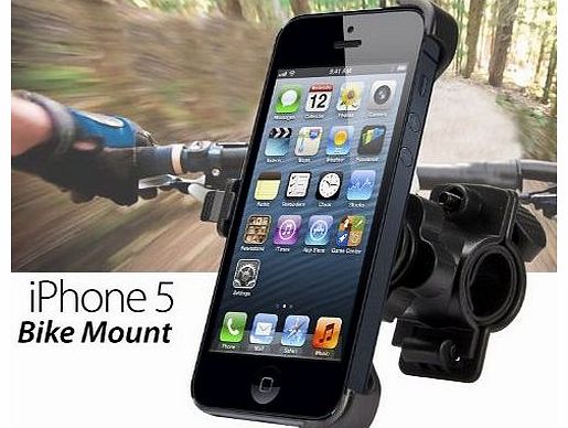 SAVFY Exclusively For iPhone 5S 5 Bike Bicycle Handlebar Mount Holder with Full 360 Rotation - Strong Stability and Protection