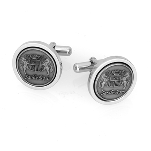 Savile Row andlsquo;Whiteandrsquo; Savile Row Crest Cufflink