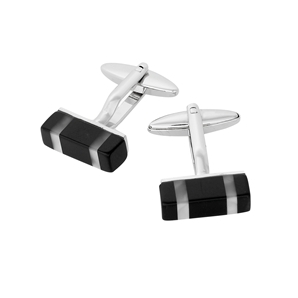 Savile Row Black and White Cuboid Cufflink