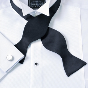 Savile Row Black Self Bow Tie