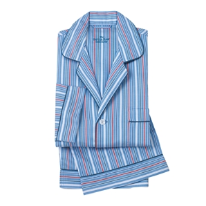 Savile Row Blue/Red Stripe Pyjamas