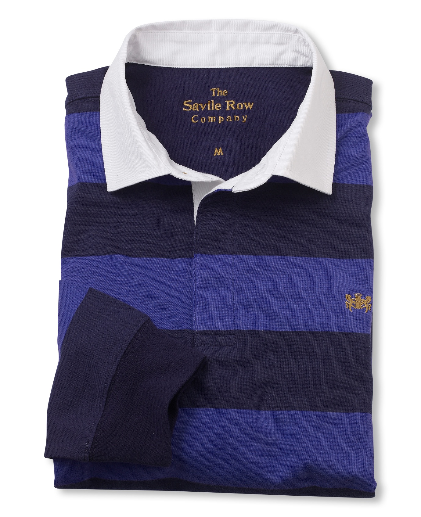 Savile Row Co. Cobalt Blue Navy Stripe Rugby Shirt XXL
