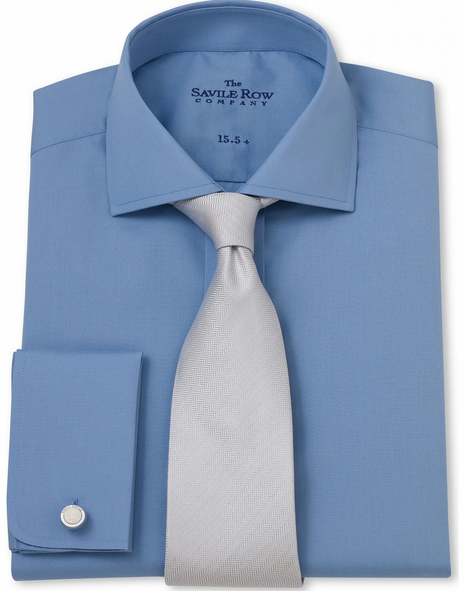 Savile Row Company Air Force Blue Poplin Slim Fit Shirt 15 1/2``