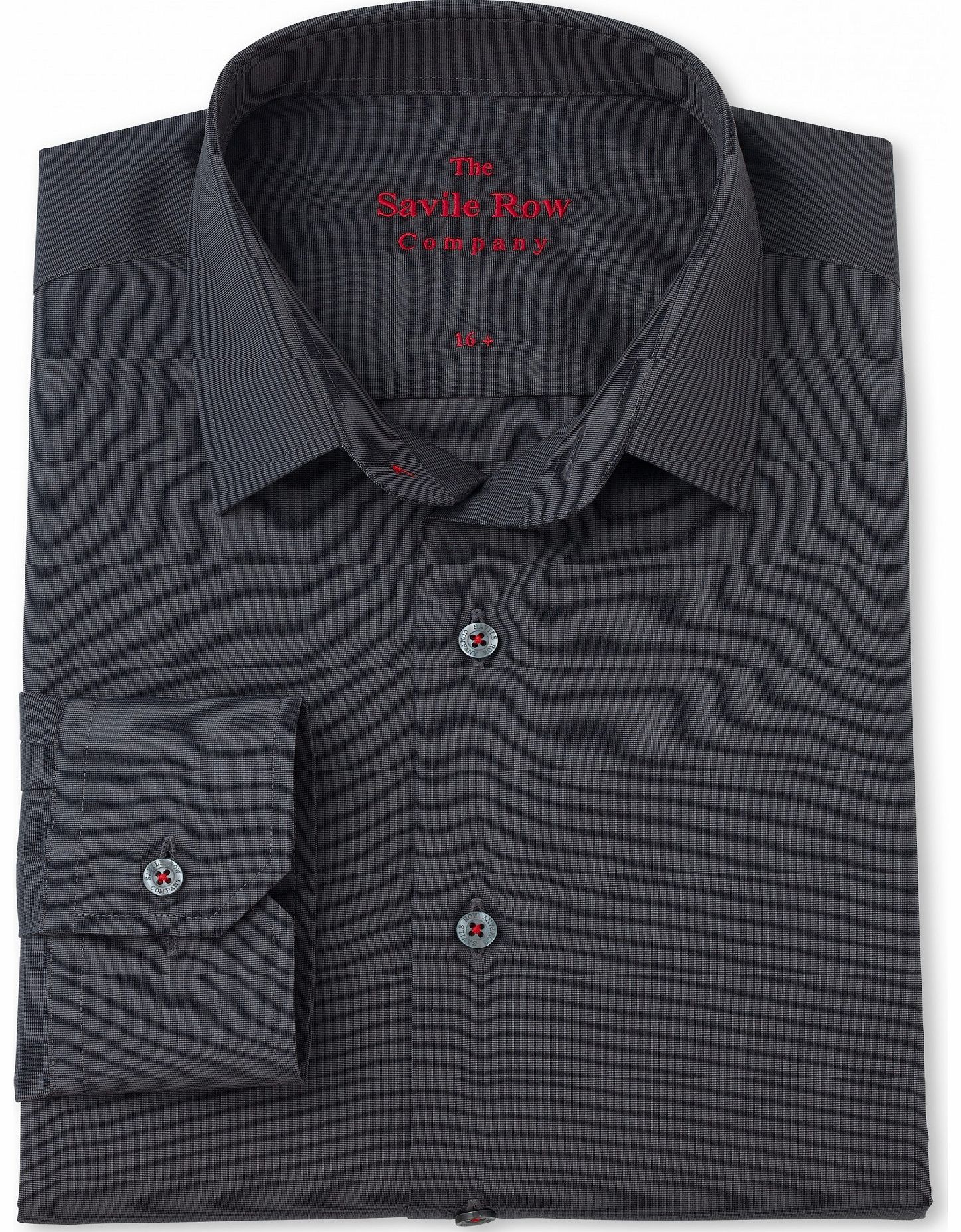 Savile Row Company Black End on End Extra Slim Fit Shirt 15 1/2``