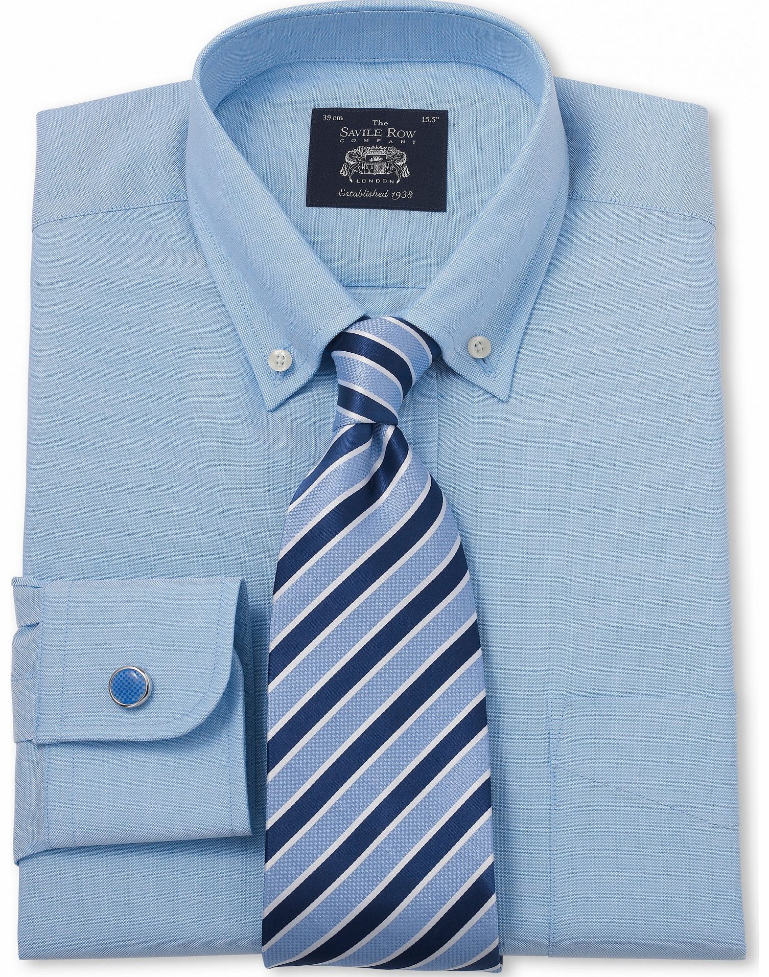 Savile Row Company Blue Pinpoint Classic Fit Shirt 15 1/2``