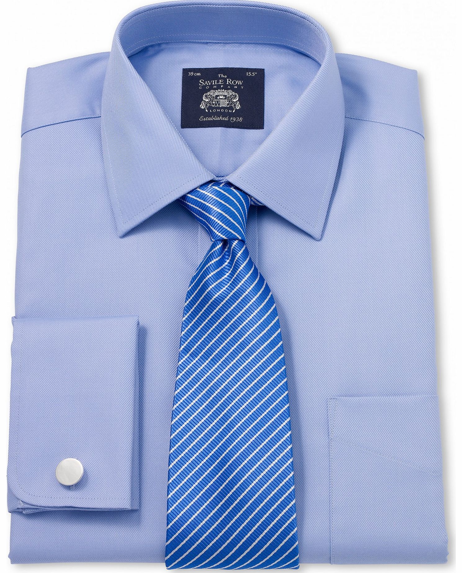 Savile Row Company Blue Royal Twill Classic Fit Shirt 17 1/2``