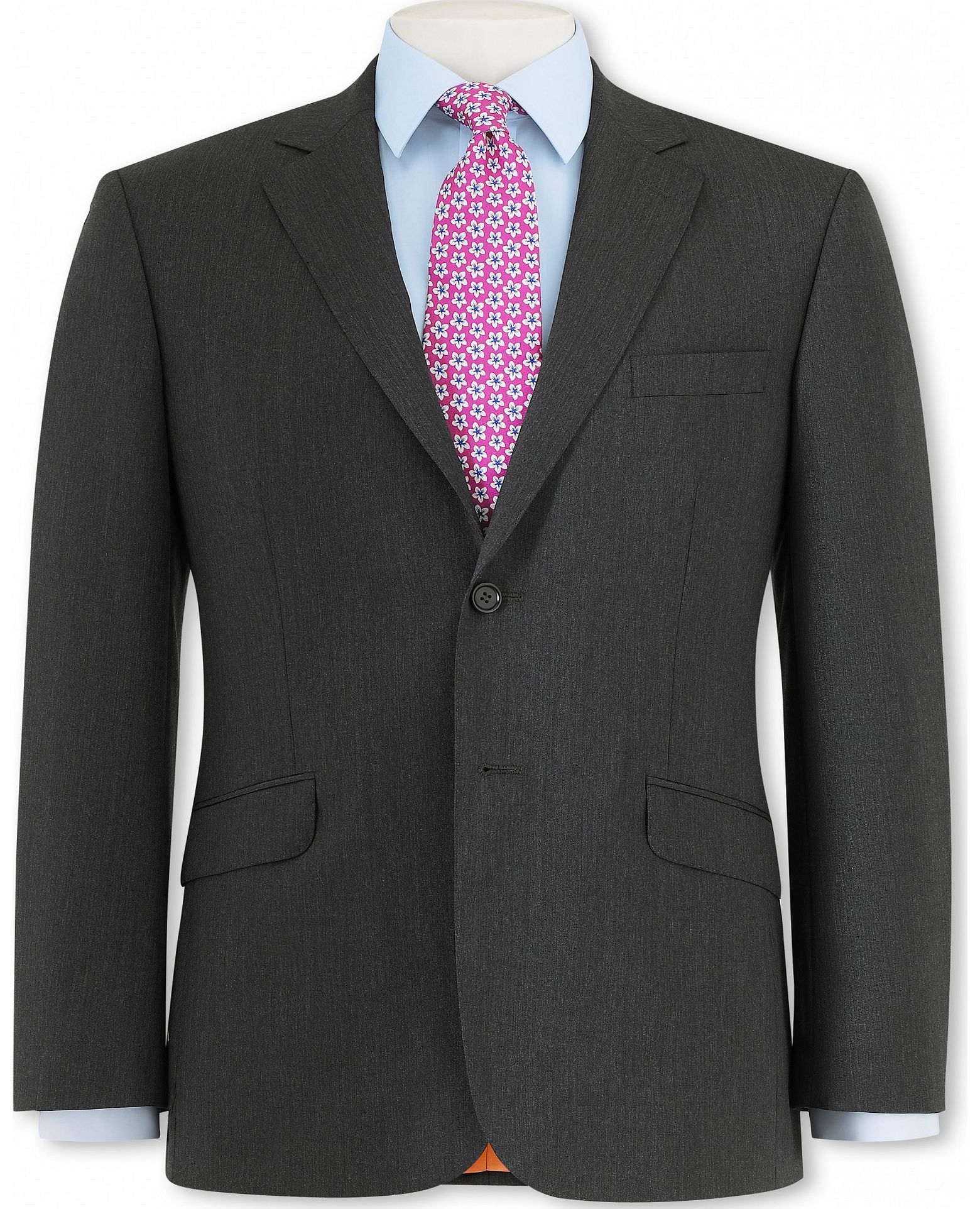 Grey Herringbone Suit Jacket 38`` Long