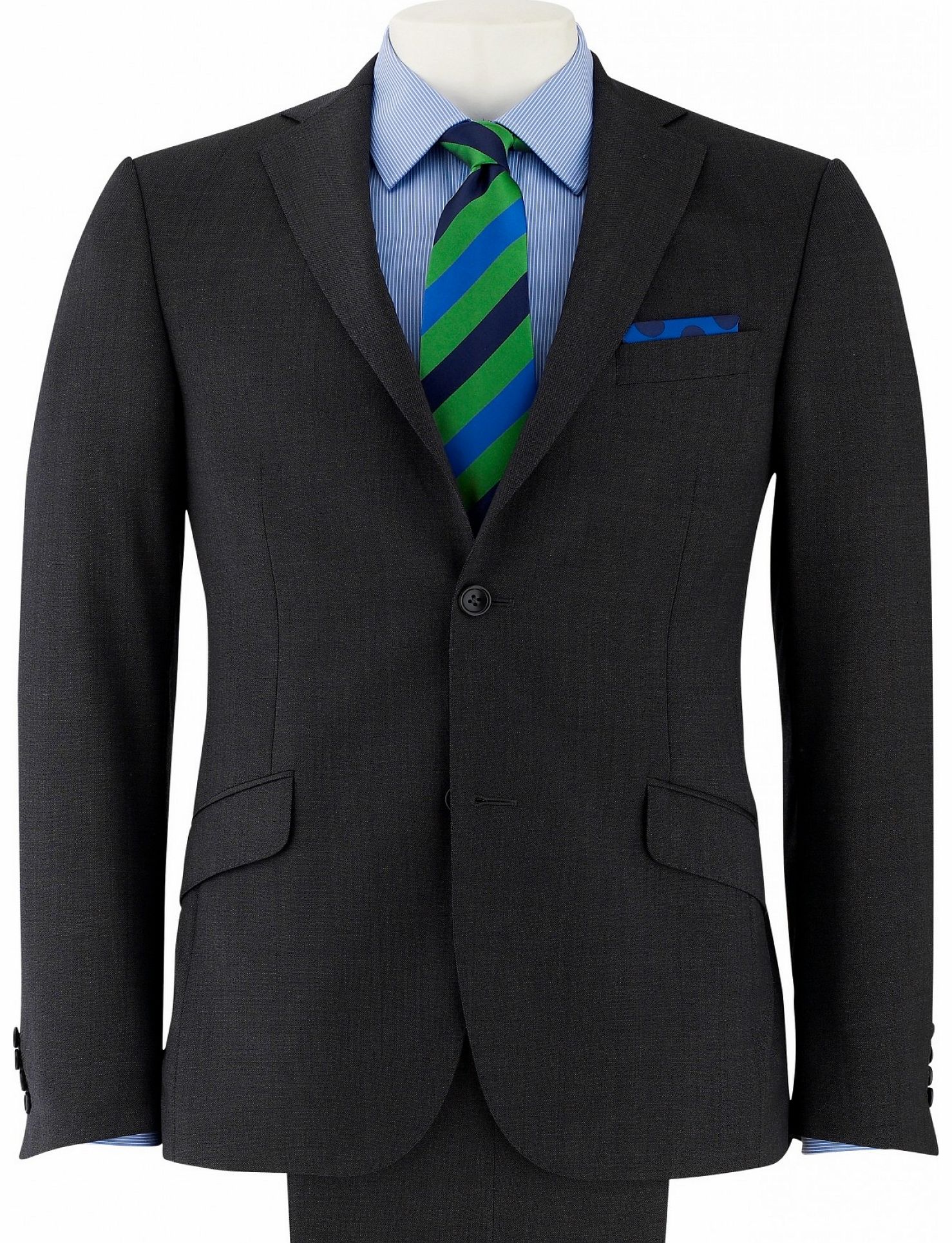 Grey Pindot Slim Fit Suit Jacket 40`` Regular