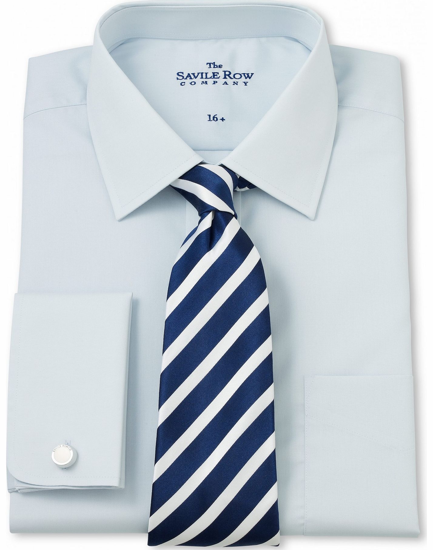 Savile Row Company Light Blue Poplin Classic Fit Shirt 15``