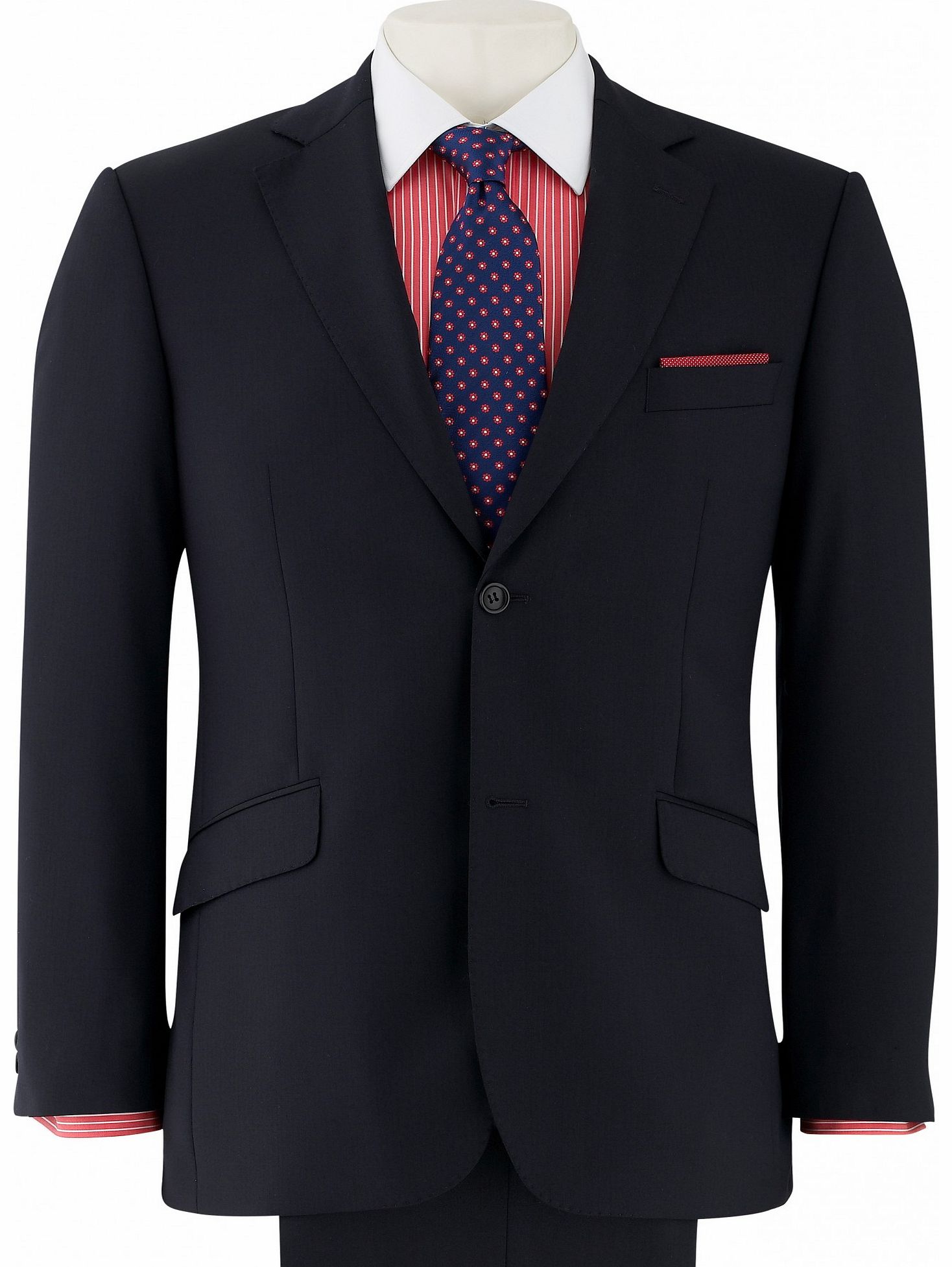 Savile Row Company Navy Herringbone 2 Buttoned Tailored Jacket 36``