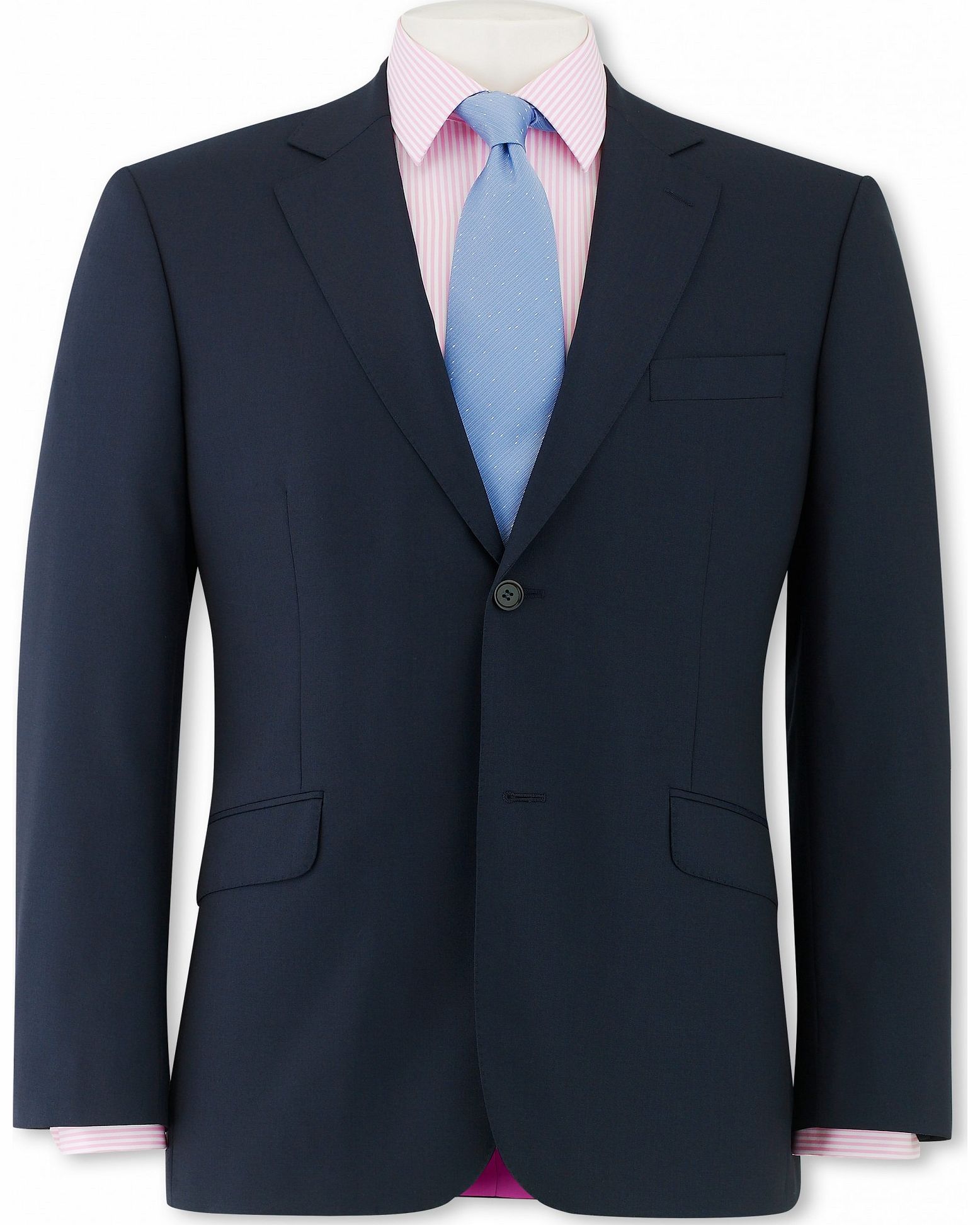 Savile Row Company Navy Herringbone Suit Jacket 36`` Regular